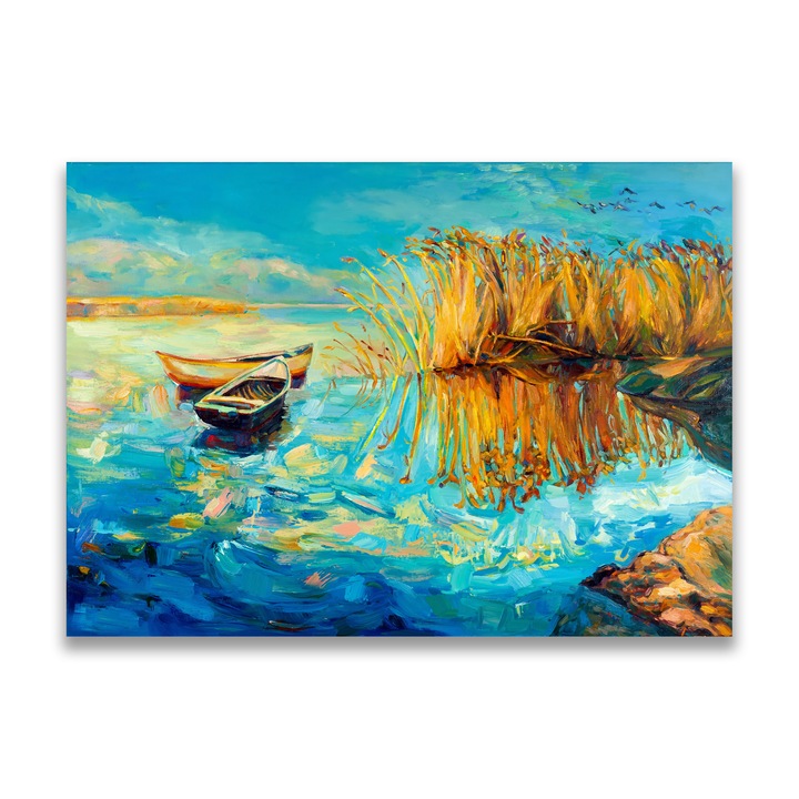 Картина на платно, LuxCanva® A1096, две лодки, 50 X 70 CM, 100% памучно платно 400 g/m2, дървена рамка