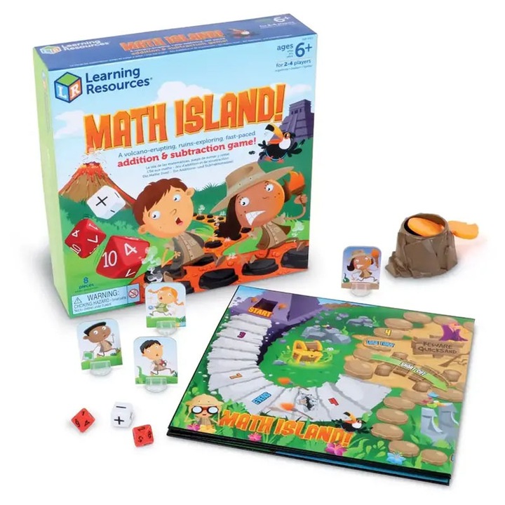 Игра Math Island Събиране и изваждане от Learning Resources, LER5025, многоцветна