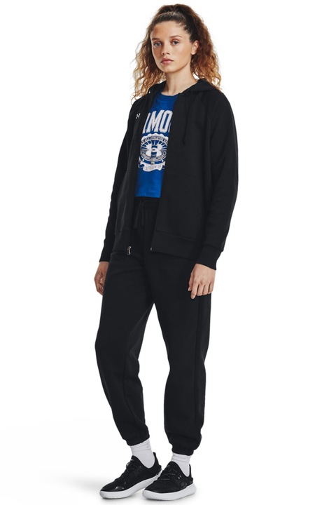 Under Armour, Rival húzózsinóros derekú sportos szabadidőnadrág, Fehér/Fekete, S