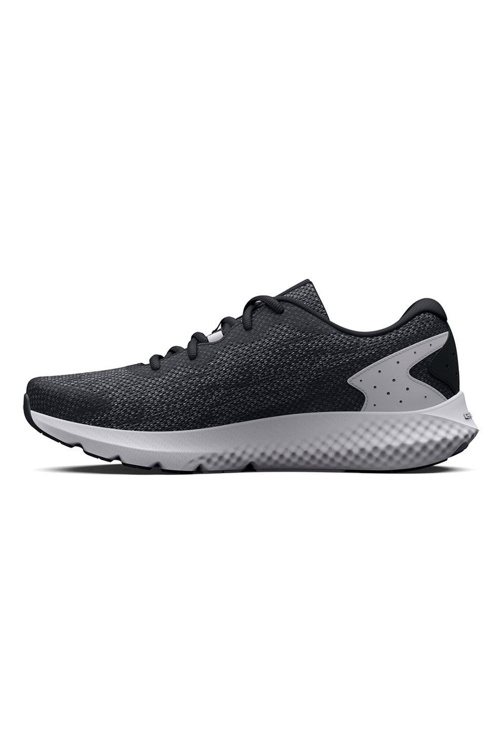Under Armour, Pantofi Charged Rogue 3 pentru alergare, Negru, Alb, Argintiu, 8.5