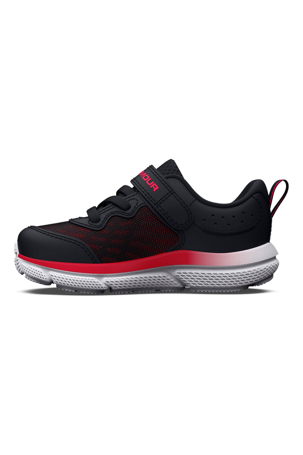 Under Armour, Pantofi cu velcro Assert 10 pentru alergare, Rosu, Negru, 21 EU