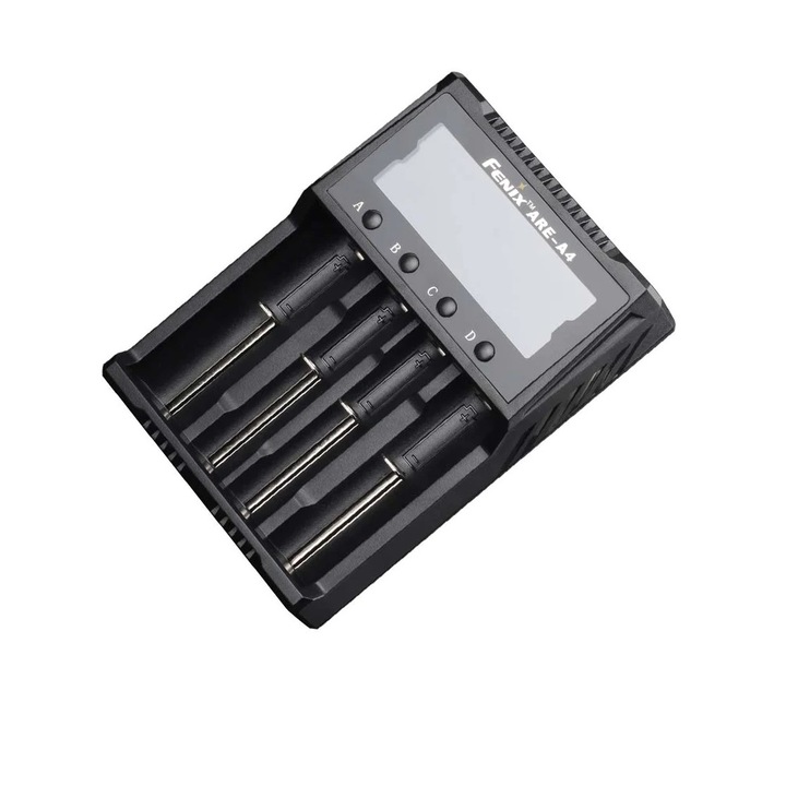 Töltő FENIX ARE-A4 kompatibilitás 10440 / 14500 / 16340 / 18650 / 21700 / 26650 / AA / AAA / C