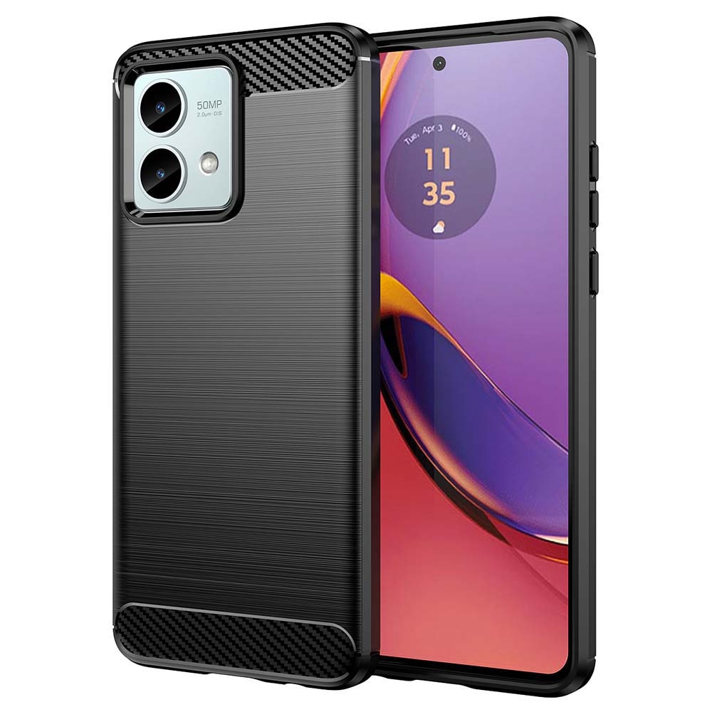 Husa pentru Motorola Moto G84, Accesorio Carbon Silicone, Black