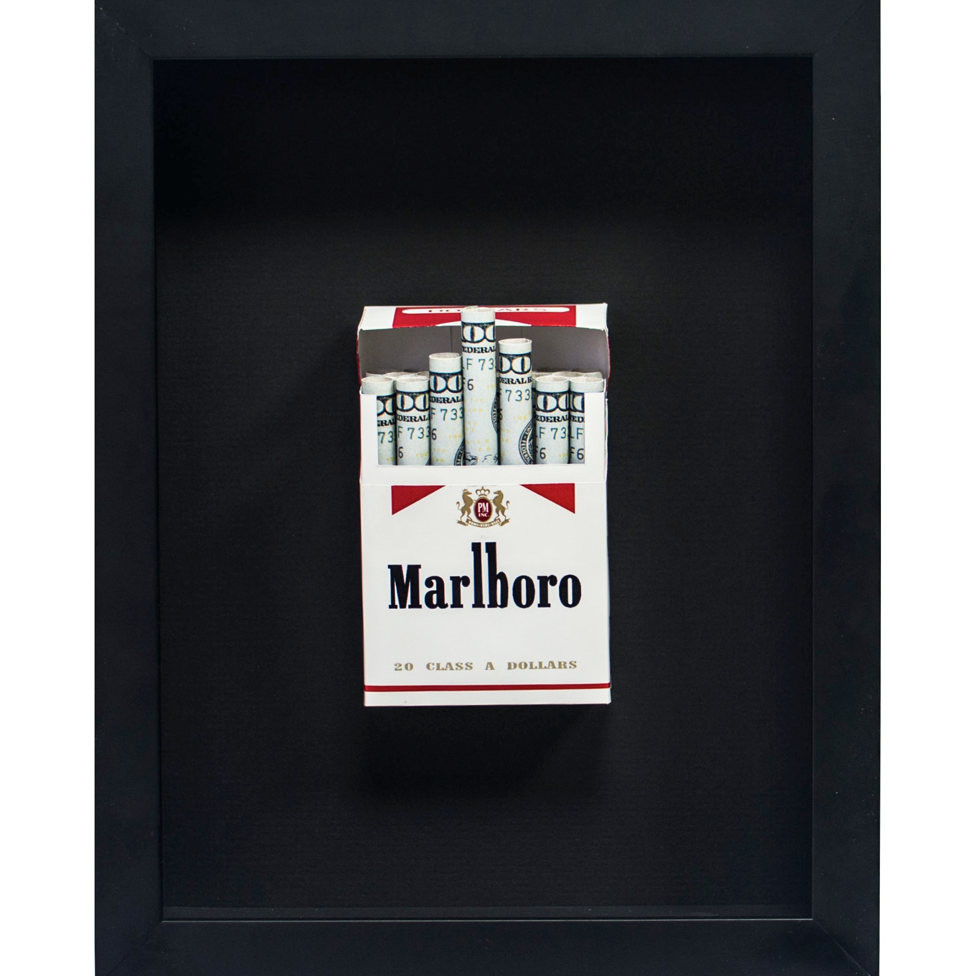 Pachet de tigari inramat, Marlboro Red, Dollar Bills, Facut manual ...