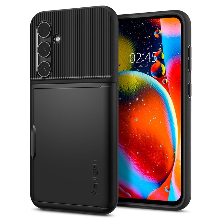 Husa compatibila cu Samsung Galaxy S23 FE, RAO Grip, ru Samsung Galaxy S23 FE - Spigen Slim Armor CS, S95, Premium Lexgard, Pitch Black