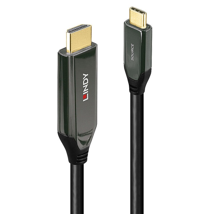 1 м USB Type C и HDMI 8K60 адаптерен кабел, Lindy, черен