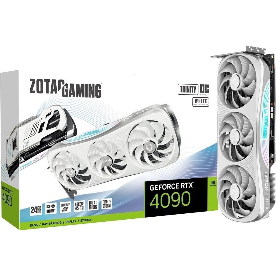 Placa video, Zotac RTX 4090 Trinity OC, 24GB, HDMI, 3 x DP, Alb