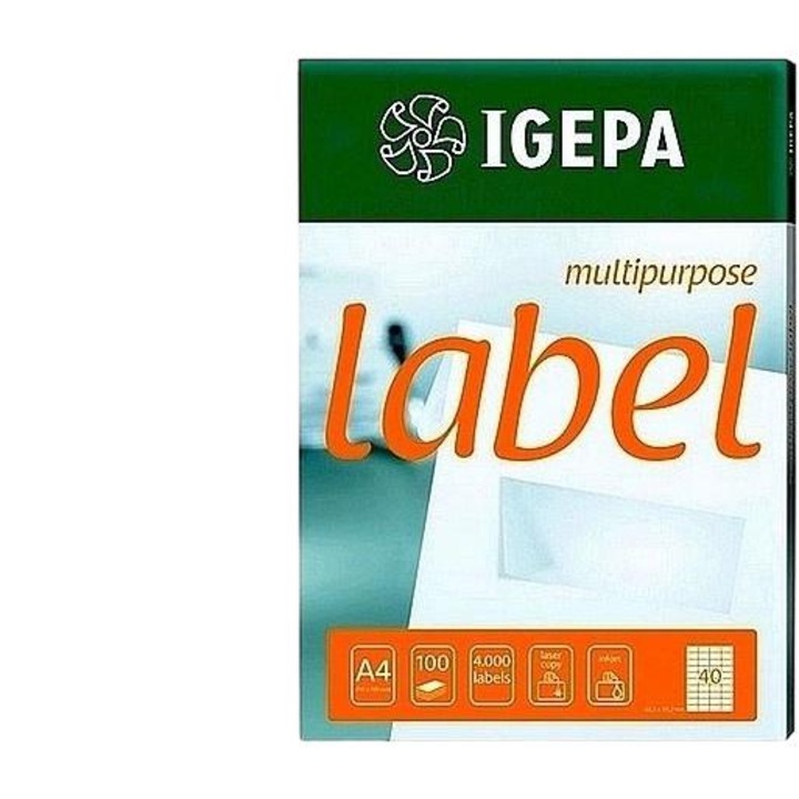 SET 100 ETICHETE, MONDI, A4 IGEPA 192 X 38,0 MM, ALB