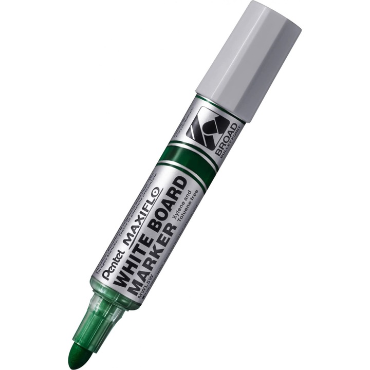 Маркер за бяла дъска, Pentel, кръгъл връх, 6 мм, зелен