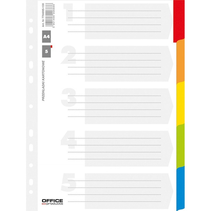 5 indexes készlet, Herlitz, polipropilén, A4, 227 x 297 mm, többszínű