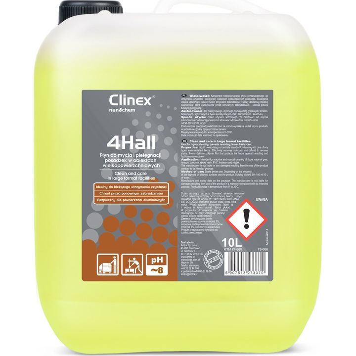 Lichid concentrat pentru curatarea si ingrijirea pardoselilor, Clinex, Polymer, 10 l