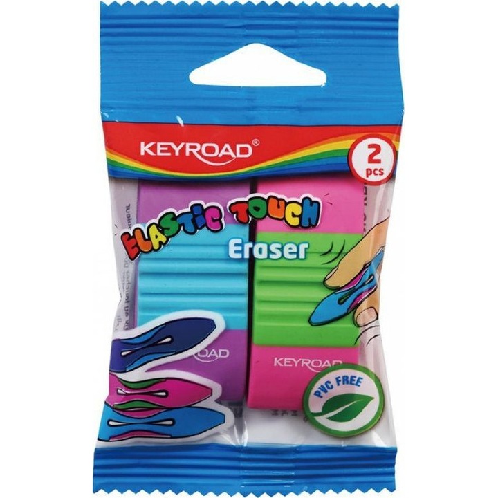 2 db radír készlet, Keyroad Elastic Touch, Multicolor