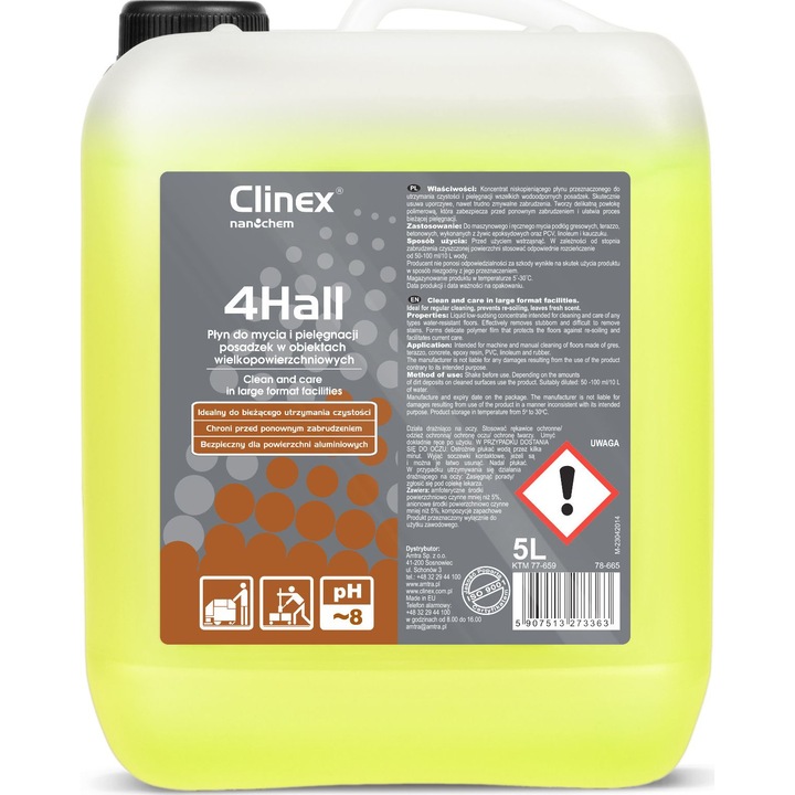 Solutie concentrata pentru pardoseli, Clinex, Polymer, 5 L