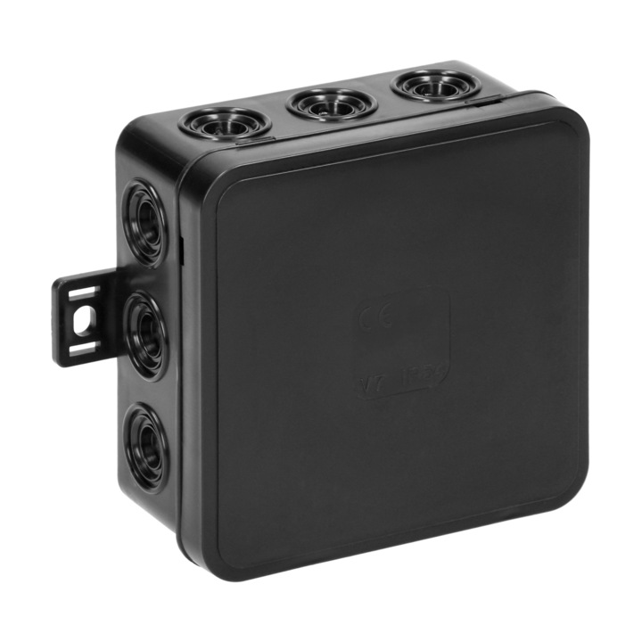 Cutie jonctiune n/t CLICK, IP54, 12 intrari, 100x100x41 mm, negru
