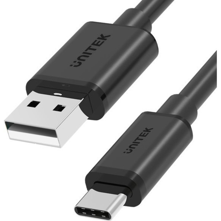 Cablu USB, Unitek, USB-A - USB-C, 1 m, Negru