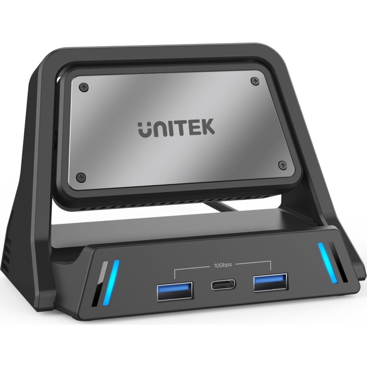Statie de andocare pentru gaming, Unitek, USB, Negru