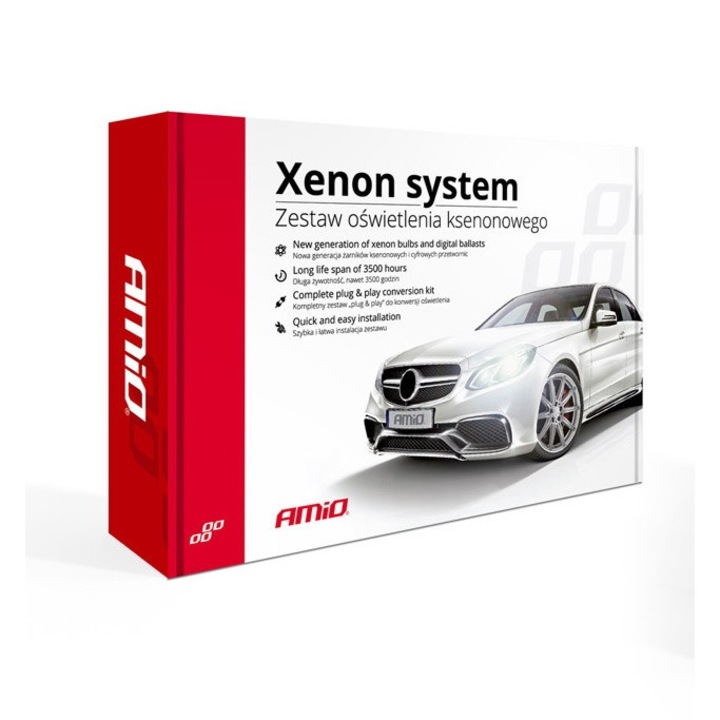 Set 2 becuri pentru faruri, AMIO, Canbus d2r, 6000k