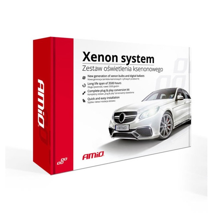 Set 2 becuri pentru faruri, AMIO, Canbus d1s, 6000k