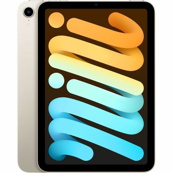 Tableta Apple iPad mini (Gen 6 - 2021), 8.3", 64GB, Starlight, Wi-Fi 6, 12MP, 500cd/m2
