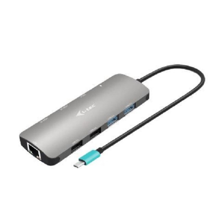 Докинг станция USB-C, метал, Nano 2x HDMI, PD 100W