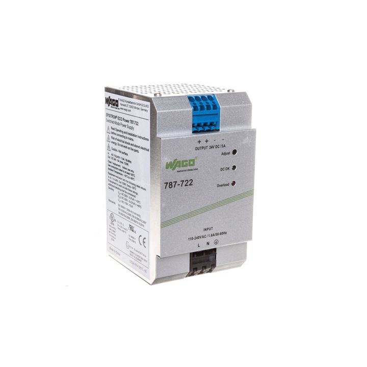 Sursa alimentare, Wago, 24V DC, 5A, IP20, 92 x 75 x 136 mm, alb