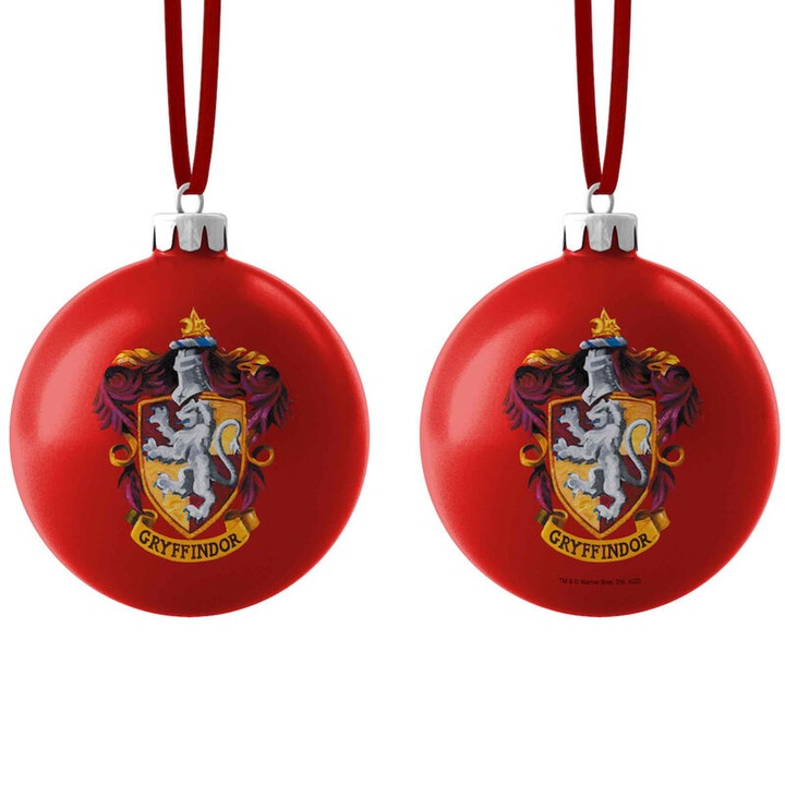 Harry Potter Gryffindor karácsonyi gömb szett, 2 db, SD Toys, PVC, többszínű