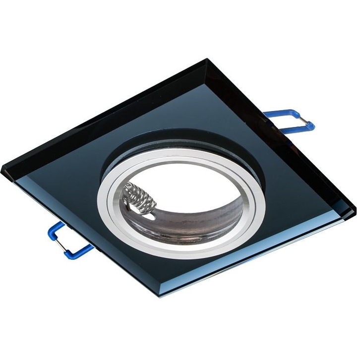 Suport spot incastrat, Milagro, Aluminiu, 2 x 9cm, GU10, Negru