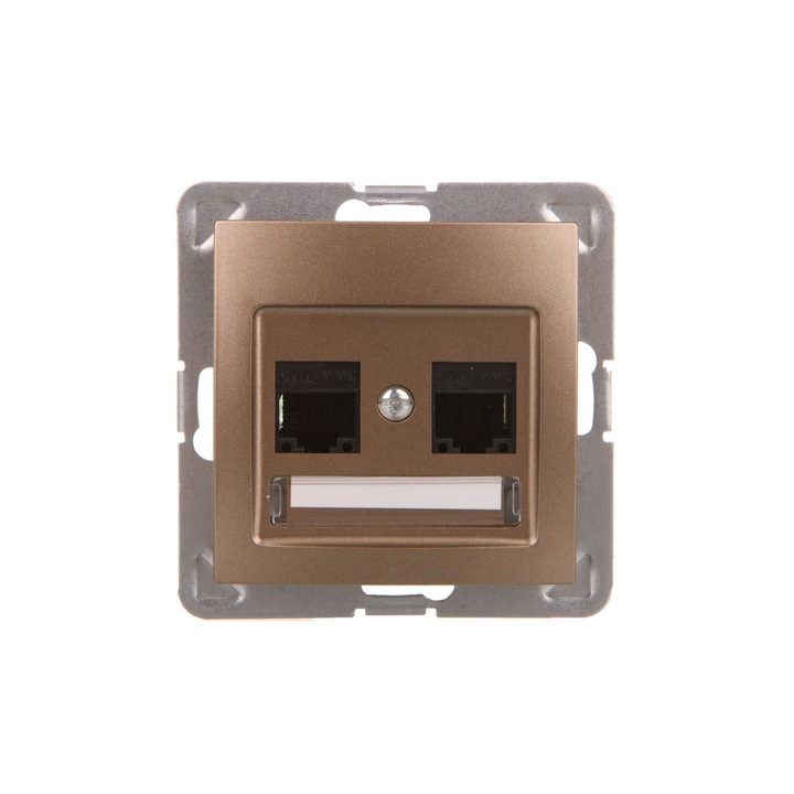 Приза компютър Impresja двойна, Ospel, RJ45, 5e, Златен металик