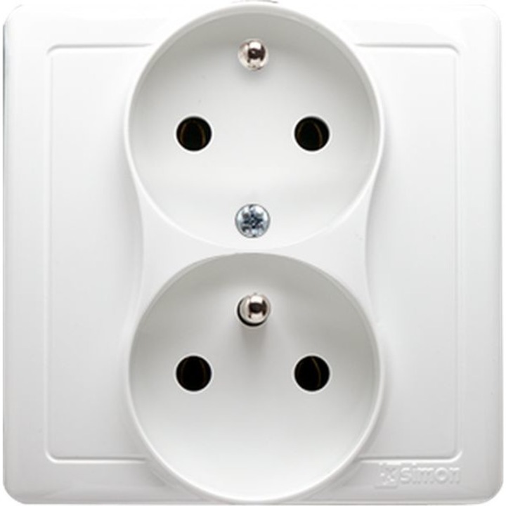Priza dubla Kontakt-Simon, 16A 250V, Alb