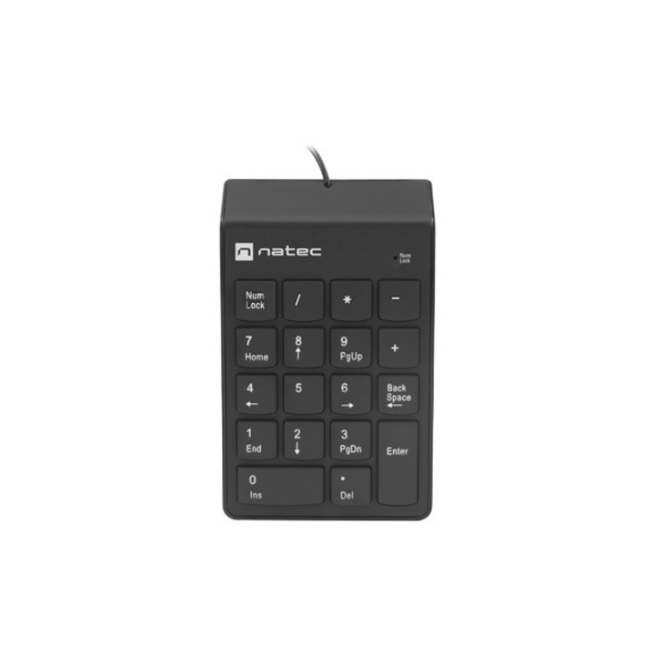 Tastatura numerica pentru laptopuri mici, Natec, Negru