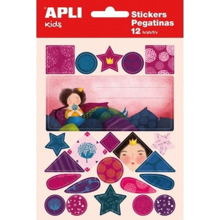 Set 13 foi etichete pentru caiete Apli, multicolor