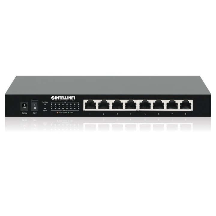 Превключвател, Intellinet, 2,5 W Ethernet, 100 W, черен