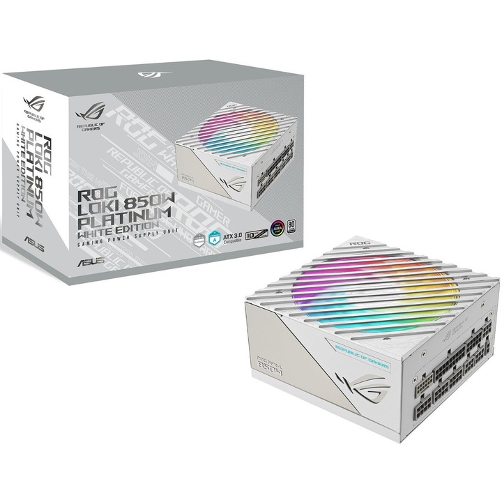 Захранващ блок ASUS ROG Loki SFX-L Platinum White Edition, 850W