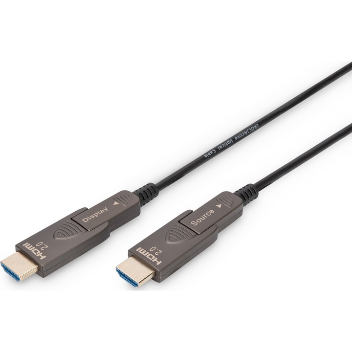 Cablu HDMI, DIGITUS, 30 m, Negru/Gri