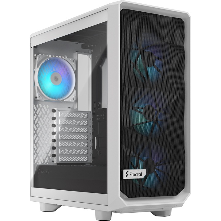 Кутия Fractal Design Meshify 2 Compact RGB, Midi Tower, Бял/Черен