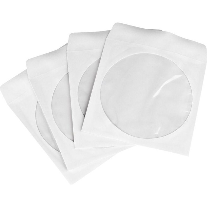 Set 4 plicuri HERMA pentru CD/DVD alb