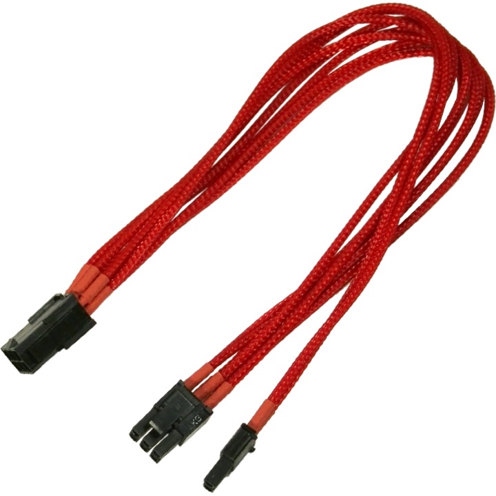 Adaptor PCI-E 6, Nanoxia, 0.3 m, rosu/negru