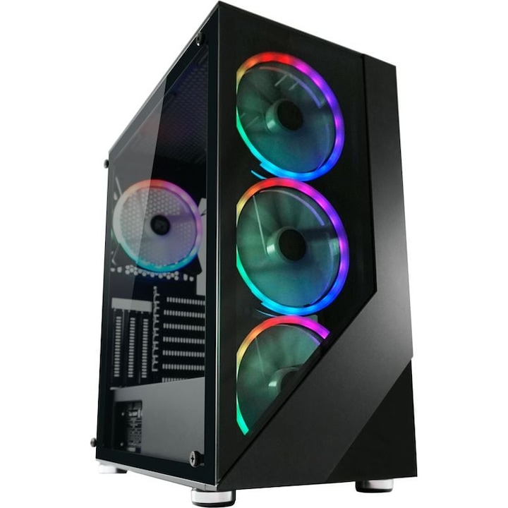 Carcasa PC, DarkFlash, 3 ventilatoare, Alb