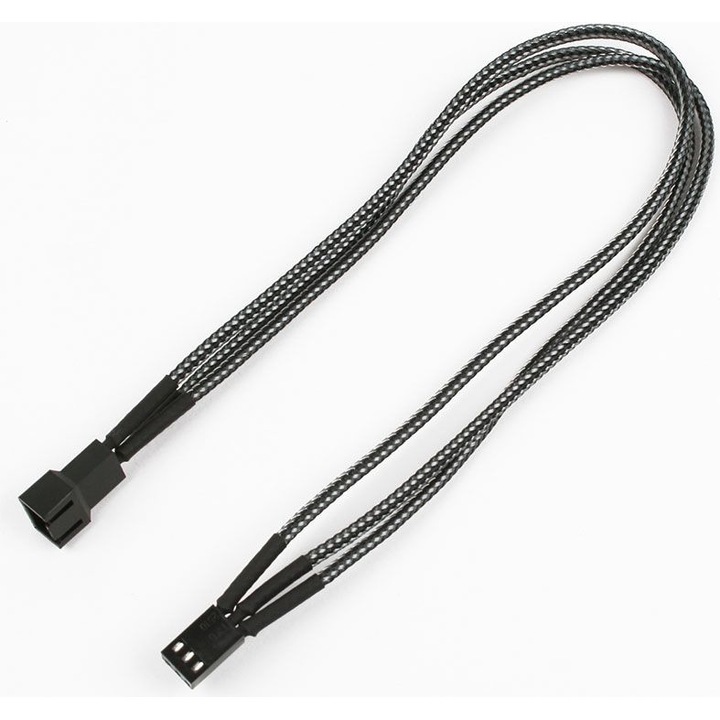 Cablu prelungitor Nanoxia, Molex, 3 pini, 30cm, Gri