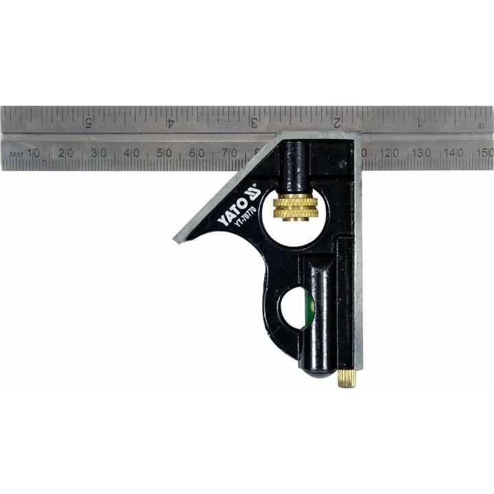 Vonalzó, Yato, alumínium/rozsdamentes acél, 150 mm, többszínű