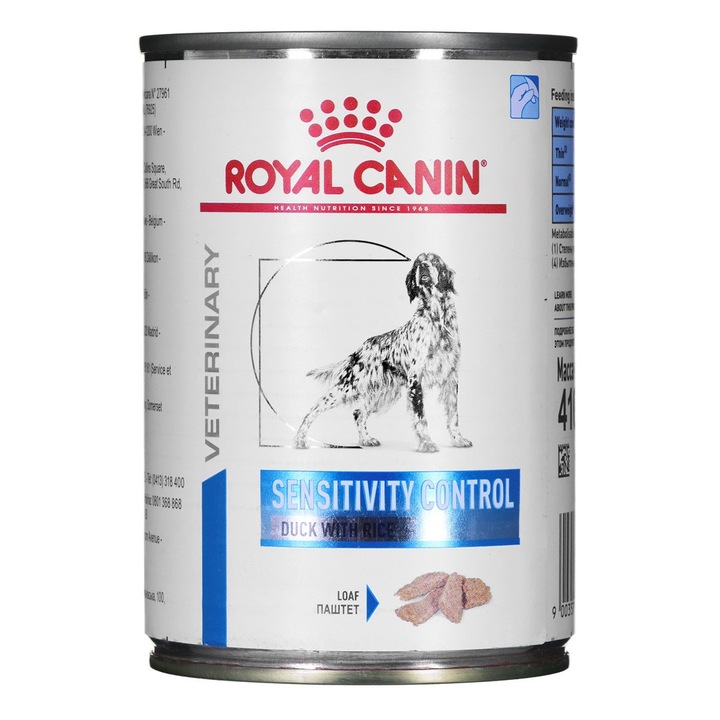 Hrana umeda dietetica pentru caini, Royal Canin, Rata/Orez, 410 g