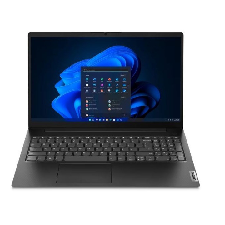 Lenovo V15 laptop, AMD Ryzen 5 7520U, 5,6 hüvelykes, FHD, 8 GB, 512 GB SSD, fekete