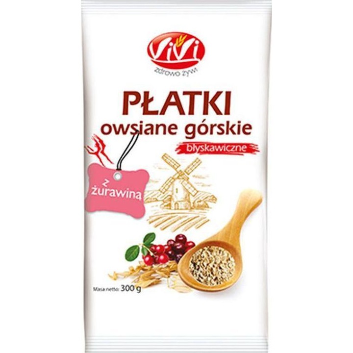 Fulgi de ovaz cu merisoare, Vivi, Instant, 300g