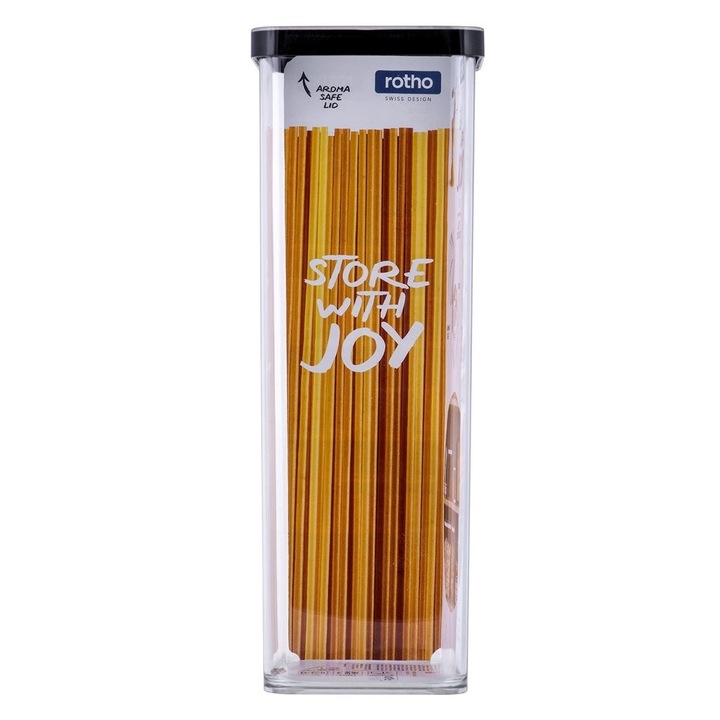 Cutie depozitare alimente Loft, Rotho, Plastic, Inchidere ermetica, 2 l, 100 x 100 x 285 mm, Multicolor