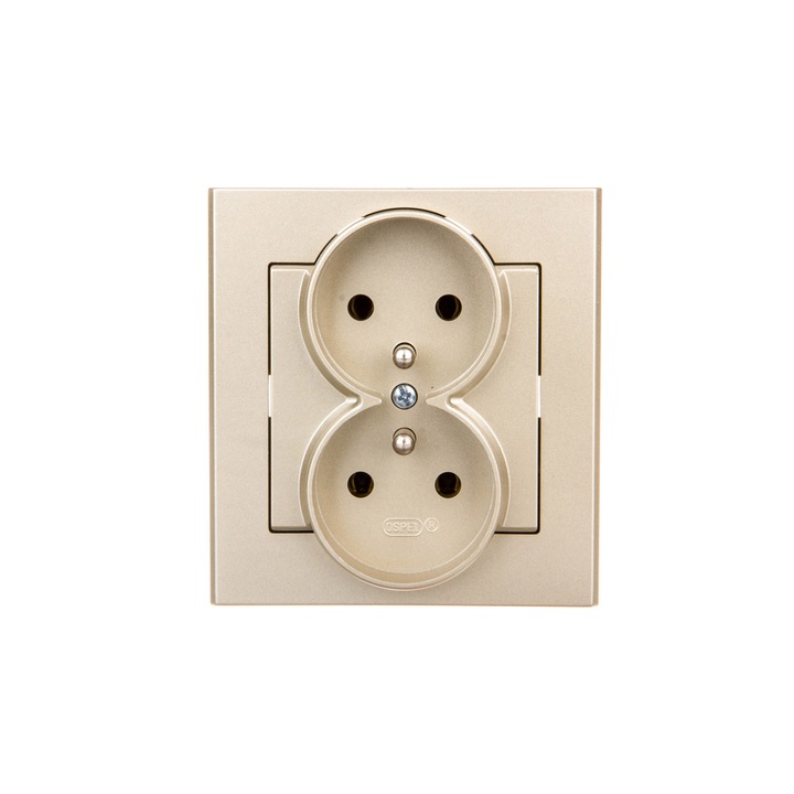 Двоен контакт, Ospel, IP20, 250 V, 16 A, бежов