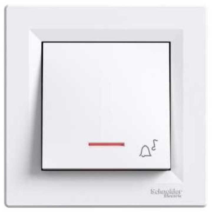 Buton sonerie, Schneider Electric, Alb