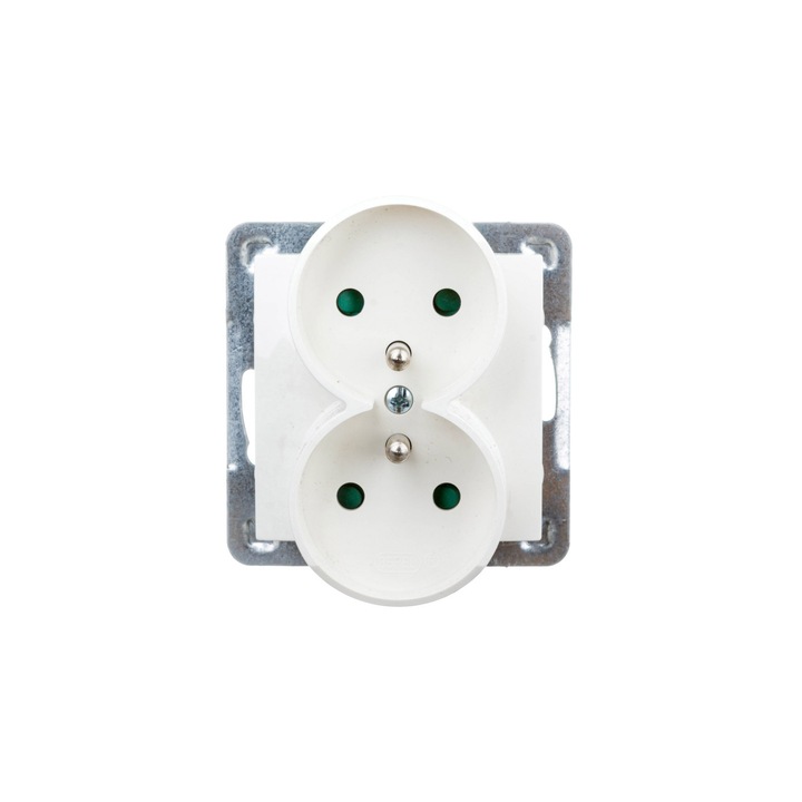 Priza dubla, Ospel, model Impression, 16A, ecru