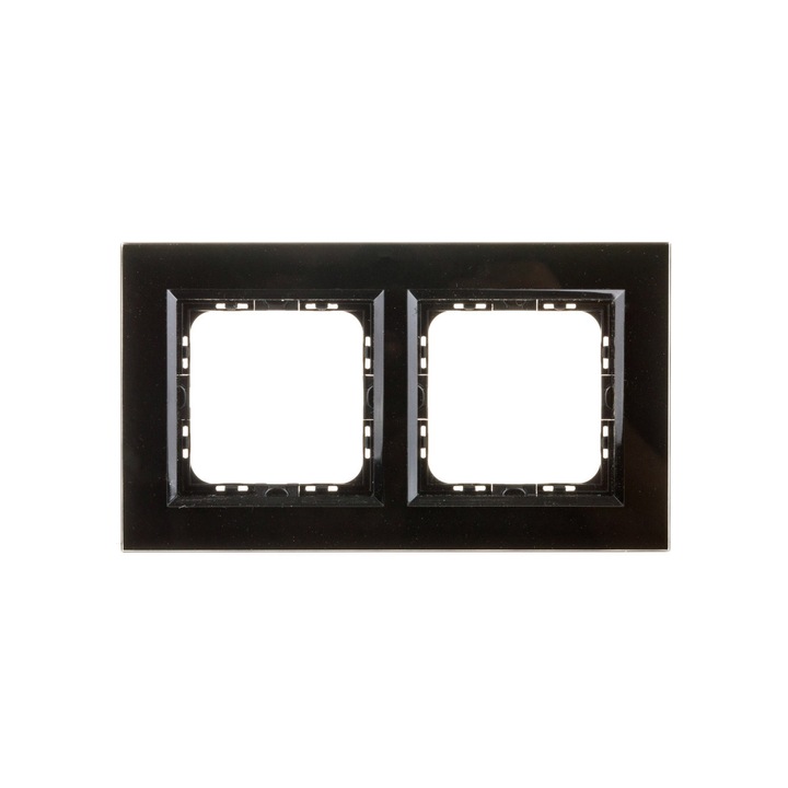 Cadru dublu, Ospel, Sticla, Negru