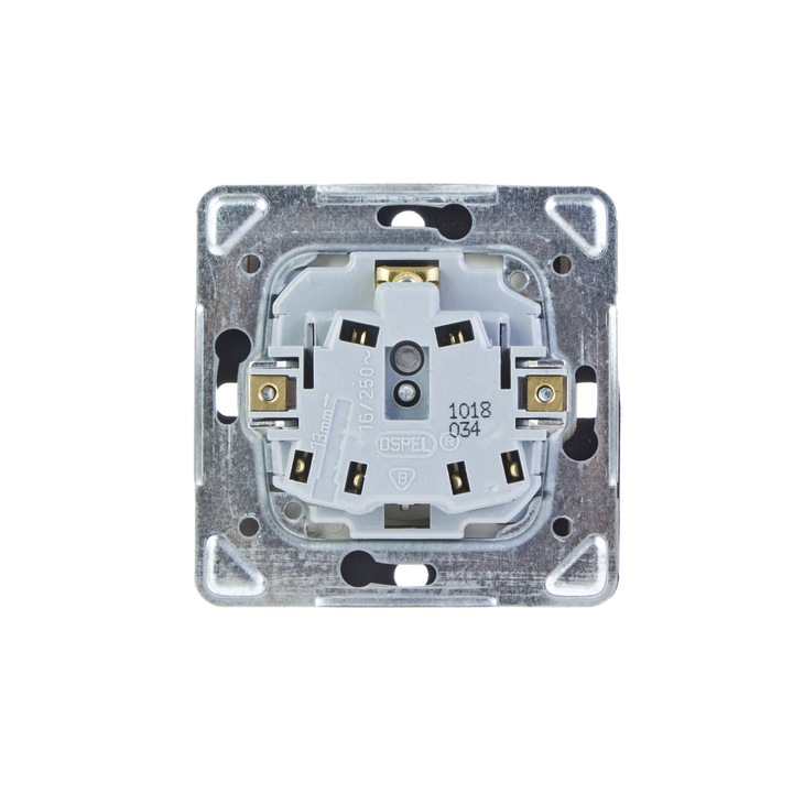 Priza ecranata Ospel, IP44, ecru, montare sub tencuiala