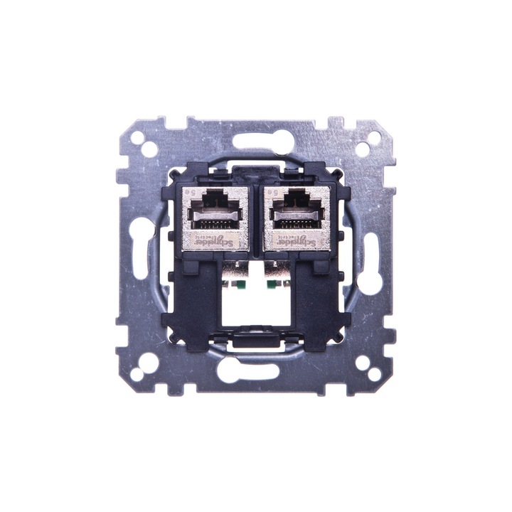 Mecanism priza dubla computerizata, Schneider Electric, 2 x RJ45